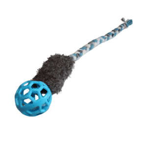 BounceFluff Combo - Kampleksak med fuskpäls, fleece-handtag och nätboll