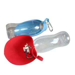 Vattenflaska med skål för hund och katt